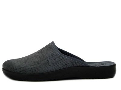 Pantofole Uomo in Tessuto  Grigio, Sottopiede Anatomico, Inblu - DG18 Pantofole Uomo in Tessuto  Grigio, Sottopiede Anatomico, Inblu - DG18