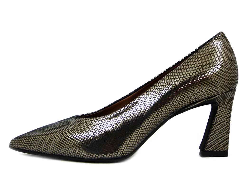 Decolleté in Pelle Canna di Fucile, Tacco Medio 7 cm, Made in Italy, Osvaldo Pericoli - A72