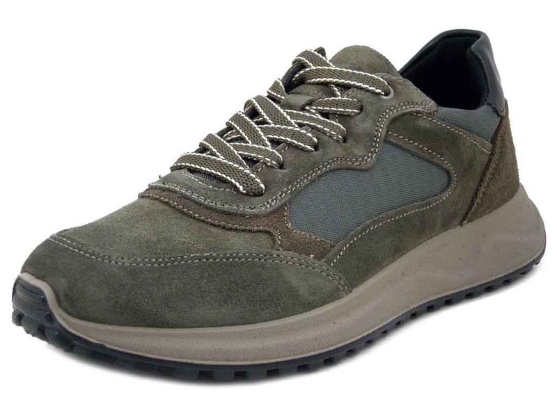 Sneakers Uomo in Pelle Camoscio Verde Scuro, Sottopiede Estraibile, IMAC - 853550 Sneakers Uomo in Pelle Camoscio Verde Scuro, Sottopiede Estraibile, IMAC - 853550