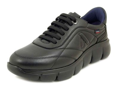 Sneakers Donna Easy Fit in Pelle Nero, Zeppa Bassa, Plantare Estraibile, CALLAGHAN - 64700