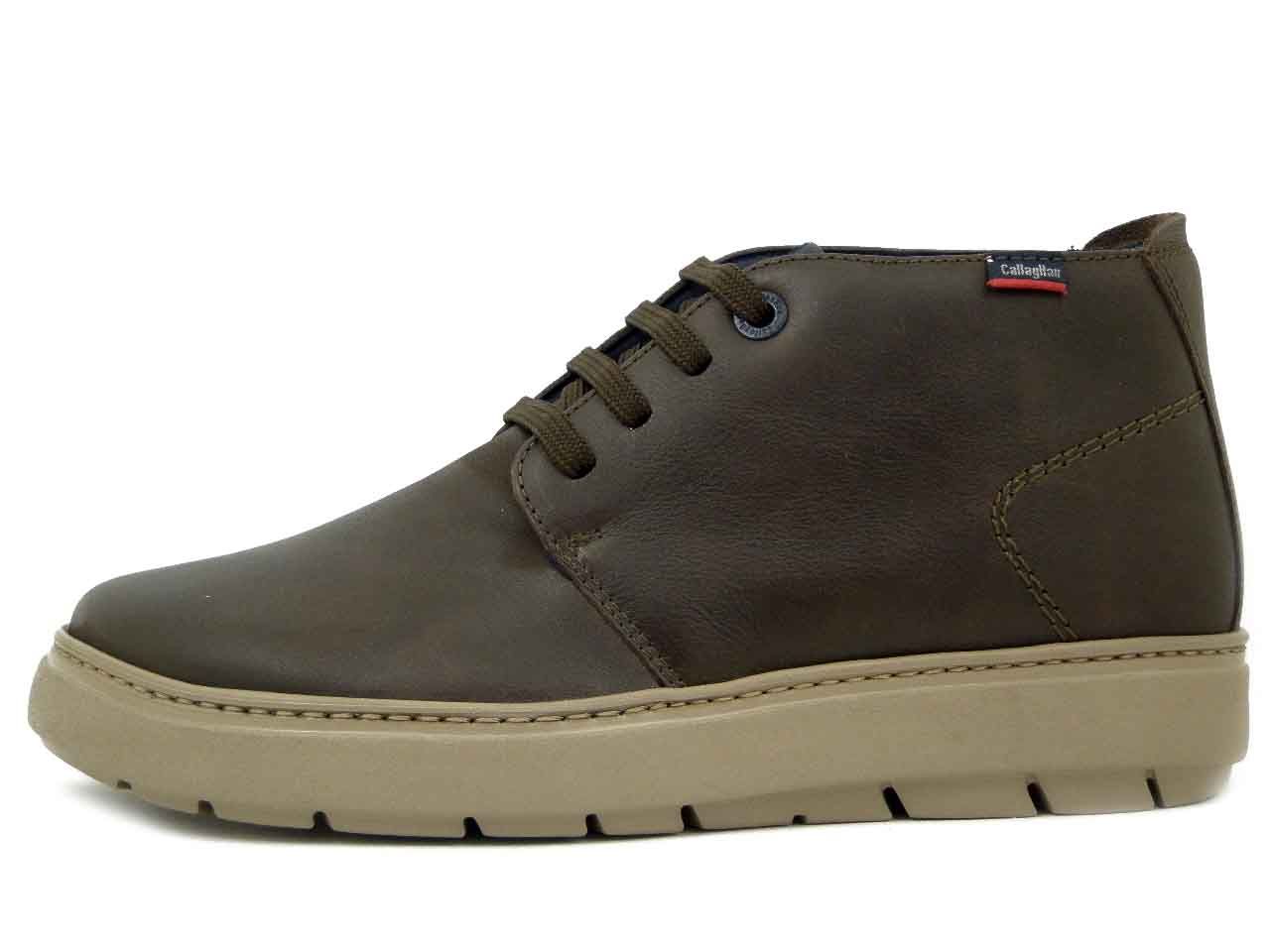 Scarponcini Uomo in Pelle Marrone, Pianta Comoda, Plantare Estraibile, CALLAGHAN - 60601