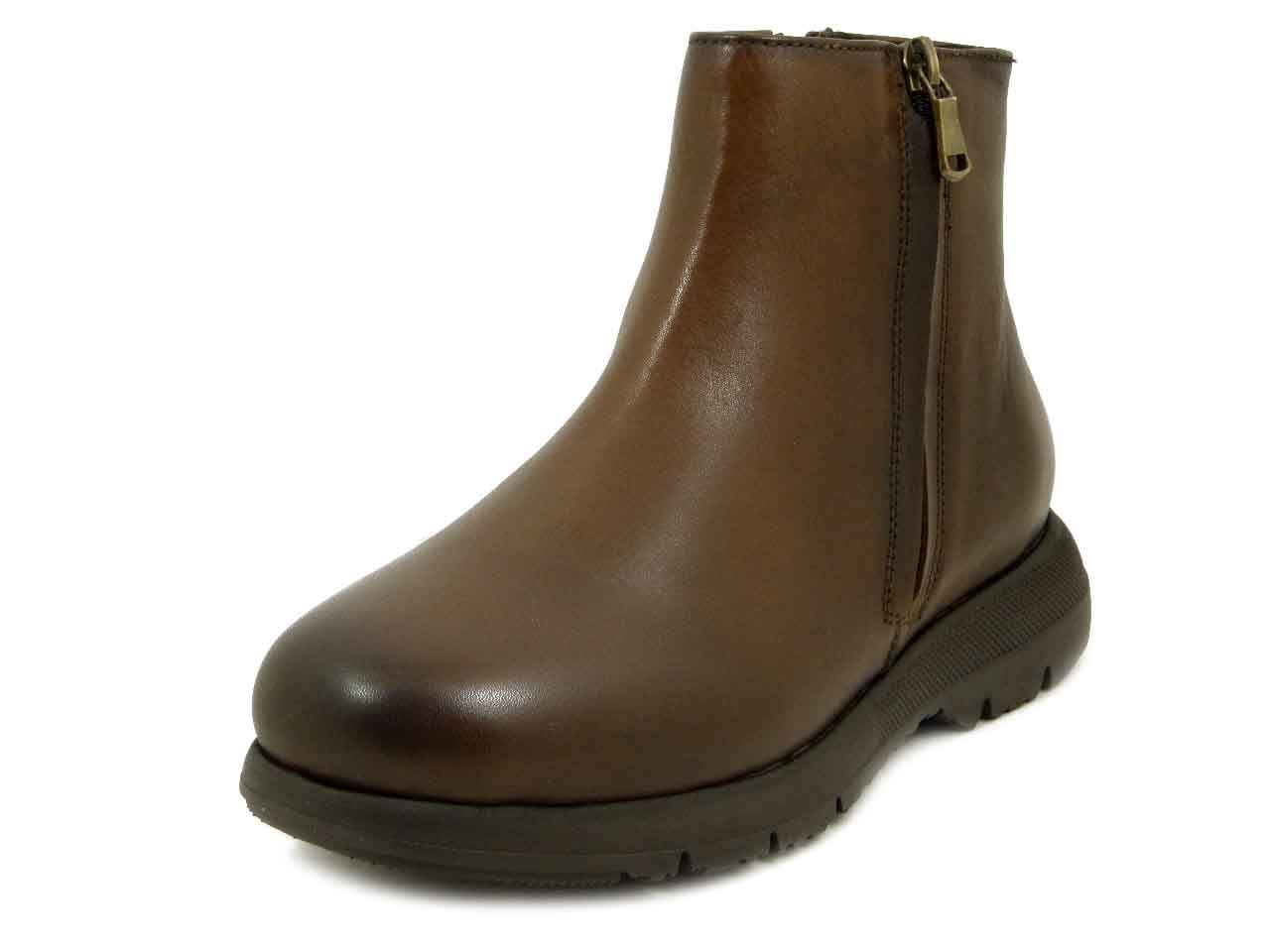 Stivaletti Bassi Donna in Pelle Marrone, Plantare Estraibile, STILEDIVITA - 9272