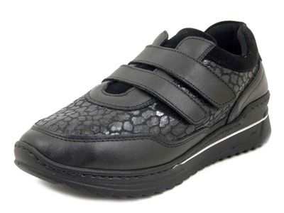 Scarpe Donna in Pelle e Tessuto Elasticizzato Nero con Strap, Plantare Estraibile, STILEDIVITA - 9232 Scarpe Donna in Pelle e Tessuto Elasticizzato Nero con Strap, Plantare Estraibile, STILEDIVITA - 9232