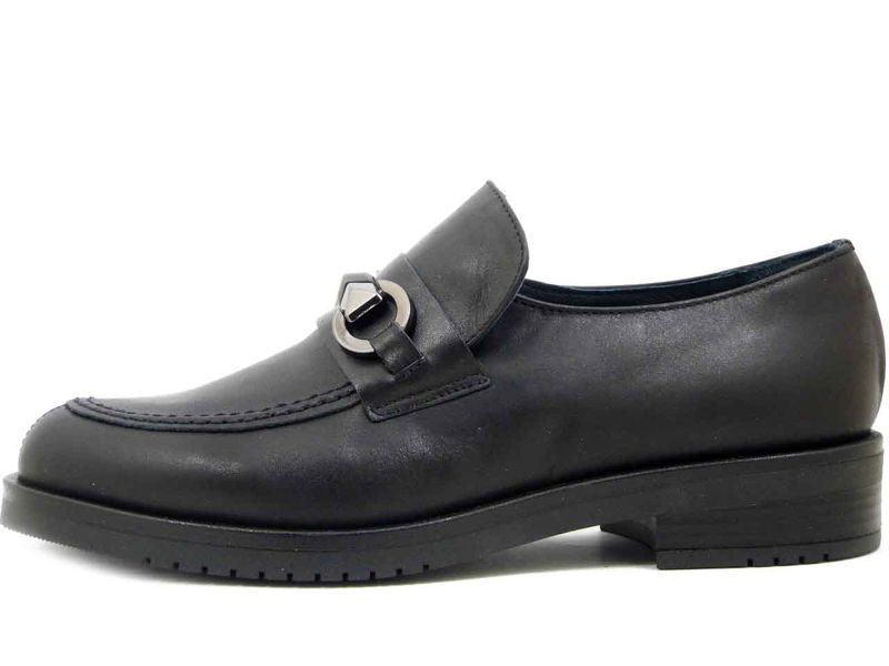 Mocassini Donna in Pelle Nero, Tacco Basso, Osvaldo Pericoli - I57570 Mocassini Donna in Pelle Nero, Tacco Basso, Osvaldo Pericoli - I57570