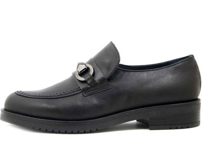 Mocassini Donna in Pelle Nero, Tacco Basso, Osvaldo Pericoli - I57570