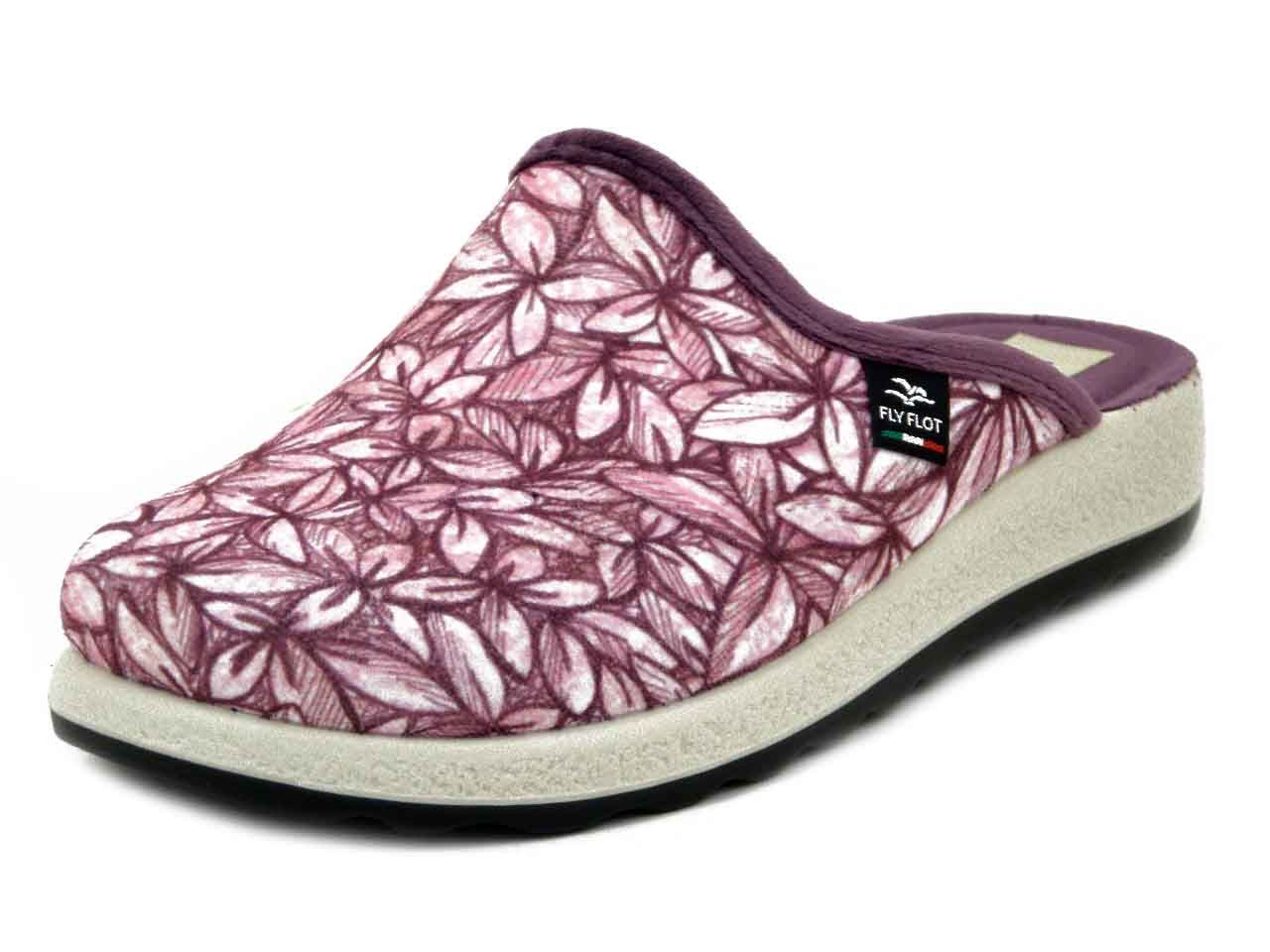 Pantofole Donna Invernali in Rosa e Fuxia Fantasia floreale, FLYFLOT - 51Z36