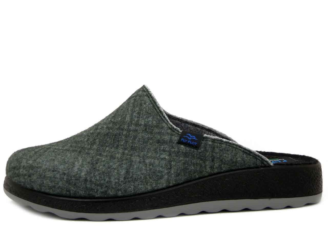 Pantofole Uomo Invernali in Tessuto Verde, FLY FLOT - 52720