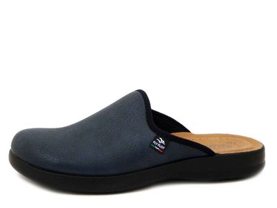 Pantofole Uomo in Eco Pelle Elasticizzata Blu, Sottopiede Anatomico in Vera Pelle, FLY FLOT - P7502