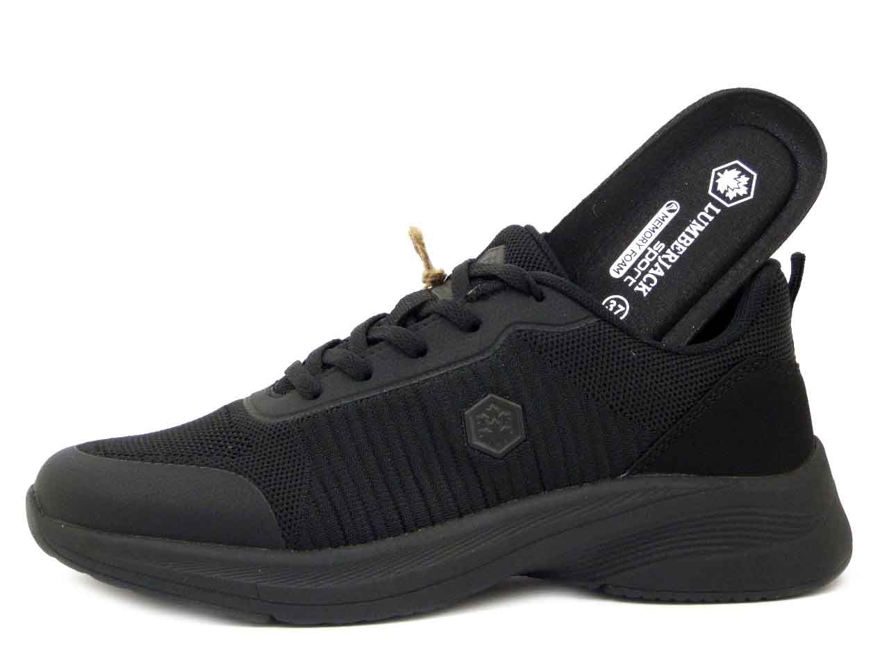 Scarpe Donna da Ginnastica in Tessuto Nero, Plantare Memory Foam Estraibile, LUMBERJACK - 43539