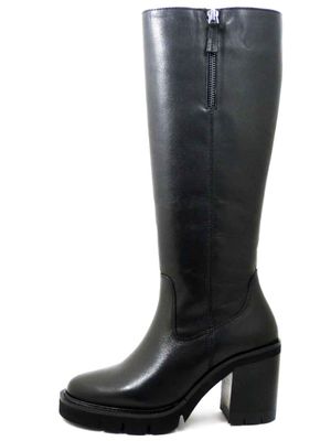 Stivali Donna in Pelle Nero, Tacco Alto 8 cm e Plateau, Raquel Perez - 23044