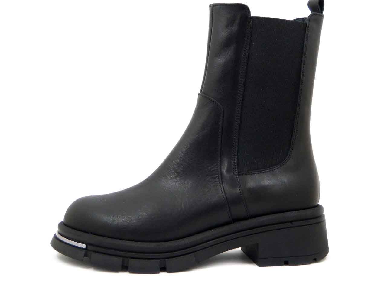 Stivaletti Beatles Donna in Pelle Nero, Tacco Basso, Osvaldo Pericoli - I58239 Stivaletti Beatles Donna in Pelle Nero, Tacco Basso, Osvaldo Pericoli - I58239