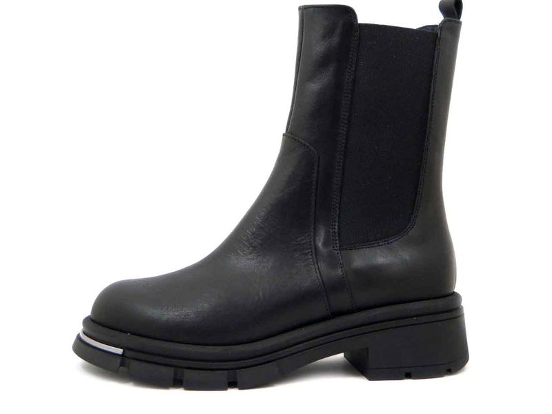 Stivaletti Beatles Donna in Pelle Nero, Tacco Basso, Osvaldo Pericoli - I58239 Stivaletti Beatles Donna in Pelle Nero, Tacco Basso, Osvaldo Pericoli - I58239