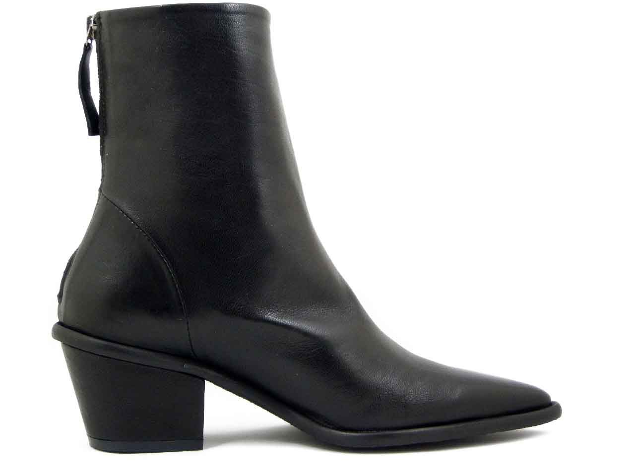 Stivaletti Texani Donna in Pelle Nappa Nero, Tacco Medio 5 cm, Osvaldo Pericoli - ALICE01
