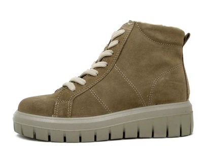 Scarponcini Donna in Pelle Camoscio Beige con Cerniera, Zeppa Bassa 4 cm, IMAC - 857161 Scarponcini Donna in Pelle Camoscio Beige con Cerniera, Zeppa Bassa 4 cm, IMAC - 857161