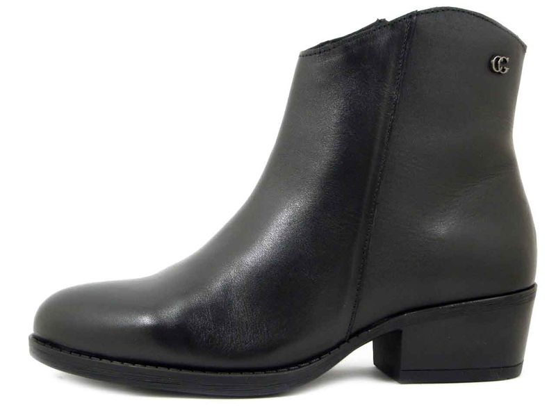 Stivaletti Donna in Pelle Nero, Tacco Basso 4 cm - 14422