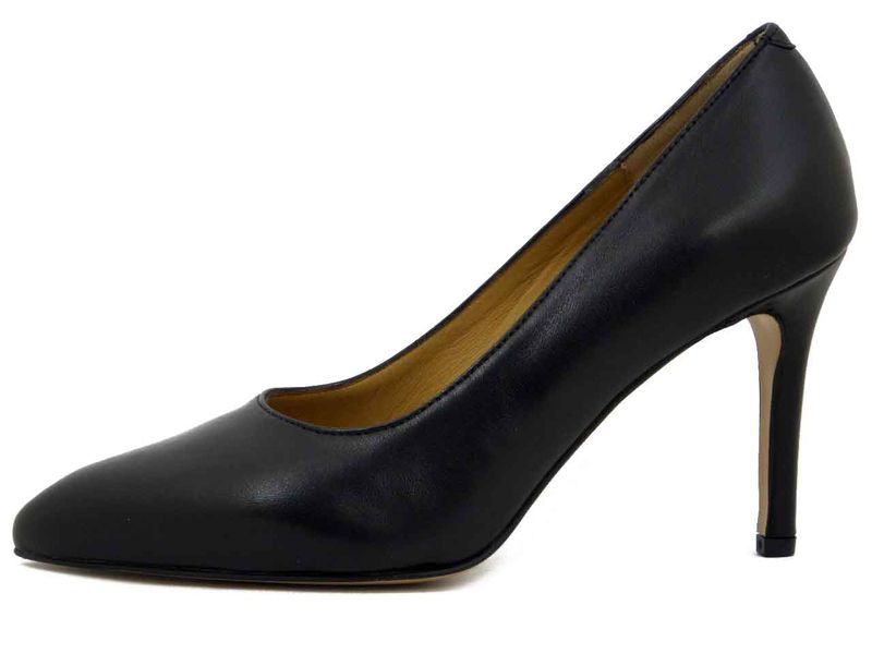 Decolleté in Pelle Nappa Nero, Tacco Alto 8 cm, Made in Italy, Osvaldo Pericoli - 310 Decolleté in Pelle Nappa Nero, Tacco Alto 8 cm, Made in Italy, Osvaldo Pericoli - 310