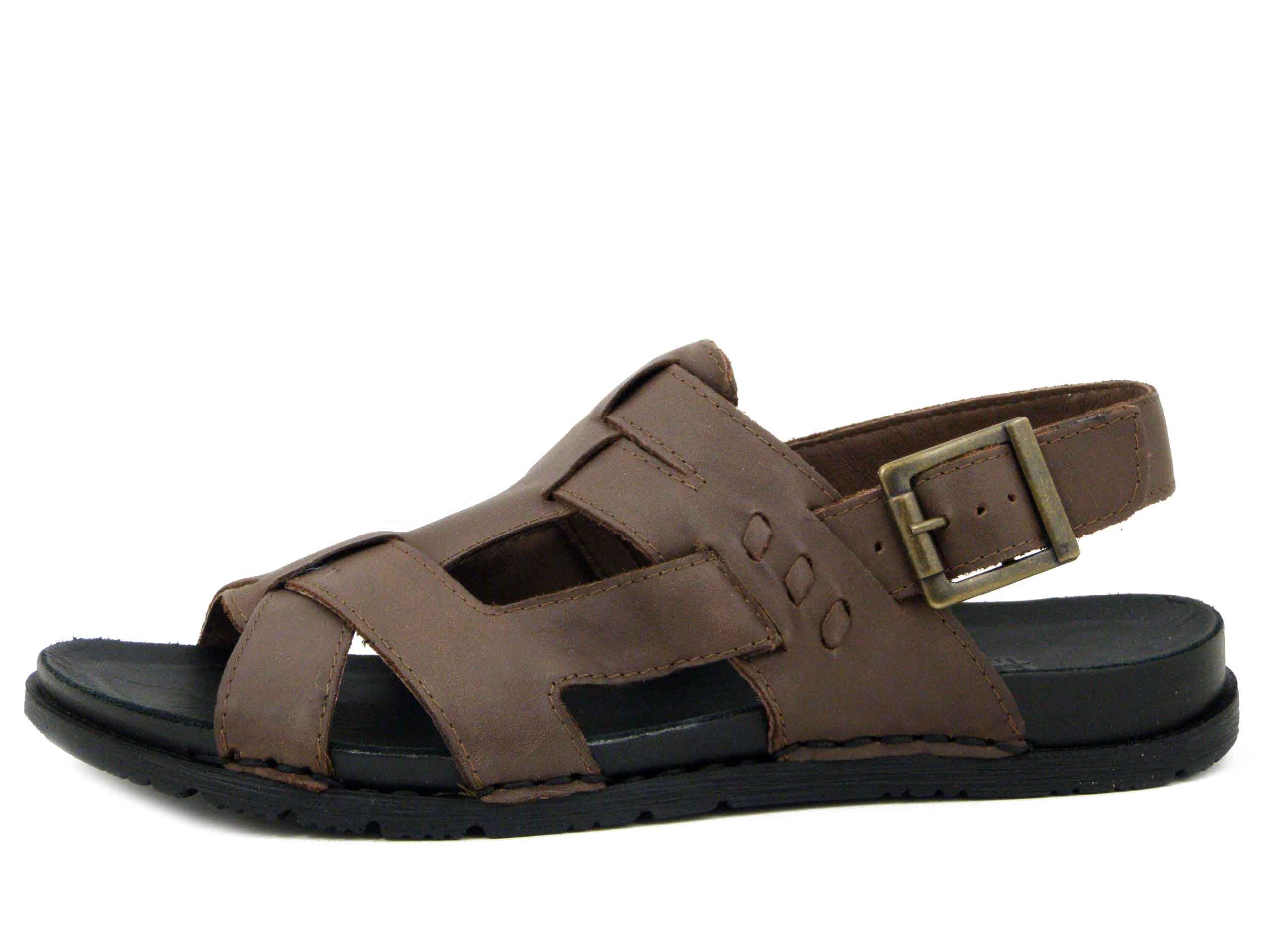 Sandali Uomo in Pelle Marrone, Walk in The City - 36510