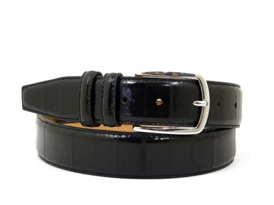 OSVALDO PERICOLI, Cintura uomo in vera pelle Anguilla colore nero - CINT.25