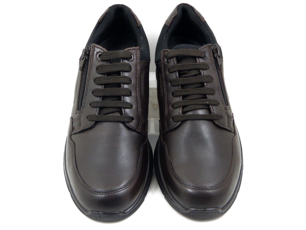 Scarpe Uomo in Pelle Marrone con Cerniera, Pianta Comoda, Plantare Estraibile - TEDDY502