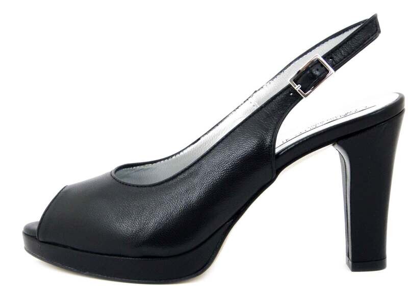 Osvaldo Pericoli, Sandalo Donna Elegante in Pelle Nero, Tacco Alto 9 cm e Plateau, Pianta Comoda, Made in Italy, 20093