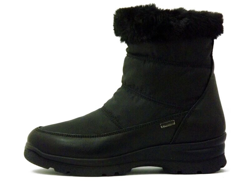 IMAC, Stivaletto Donna Imbottito in Tessuto impermeabile e Pelle Nero, Sottopiede Estraibile, 407628 IMAC, Stivaletto Donna Imbottito in Tessuto impermeabile e Pelle Nero, Sottopiede Estraibile, 407628