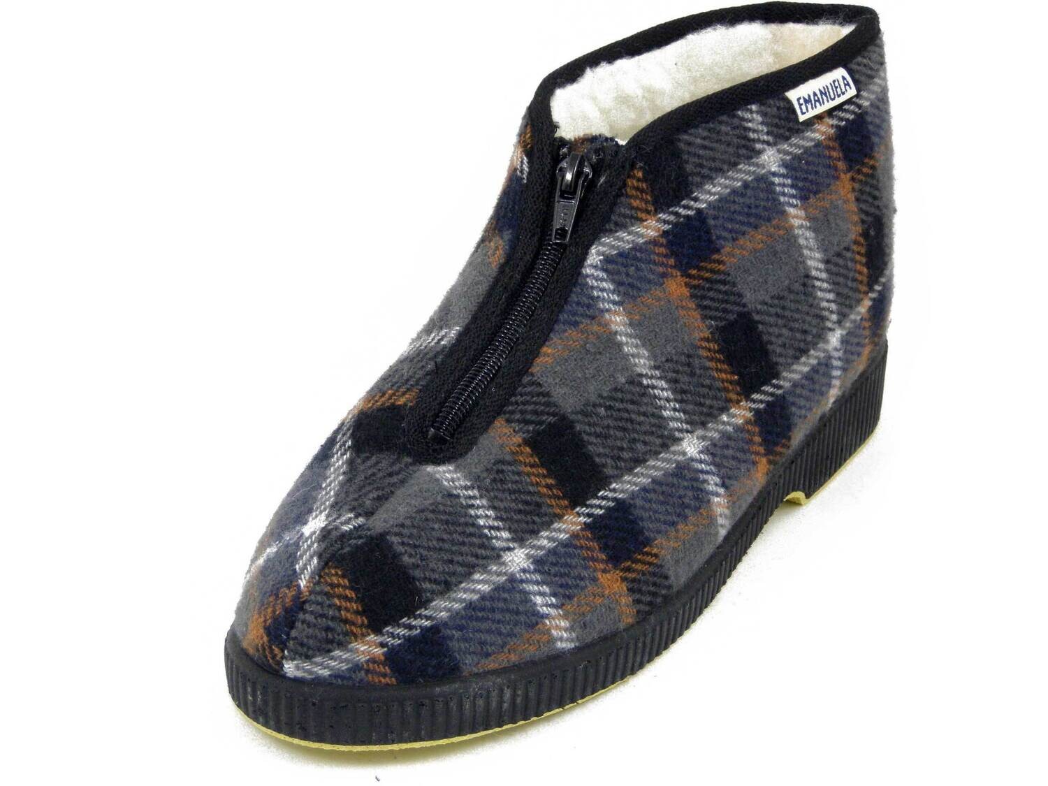 Emanuela, Pantofole Uomo Chiuse Stivaletto invernale in Tessuto Multicolore, Fodera Lana, Suola Antiscivolo Emanuela, Pantofole Uomo Chiuse Stivaletto invernale in Tessuto Multicolore, Fodera Lana, Suola Antiscivolo