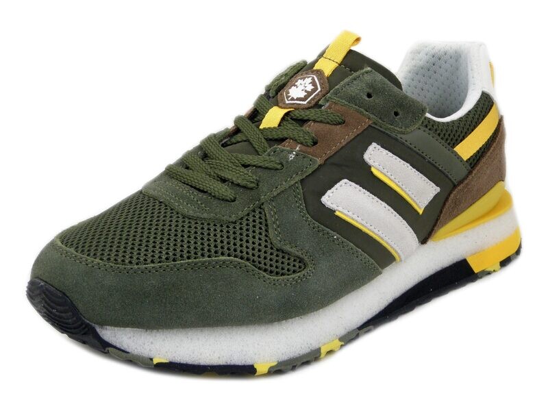 Sneakers Uomo in Pelle e Tessuto Verde, Plantare Estraibile, Lumberjack - 9005001 Sneakers Uomo in Pelle e Tessuto Verde, Plantare Estraibile, Lumberjack - 9005001