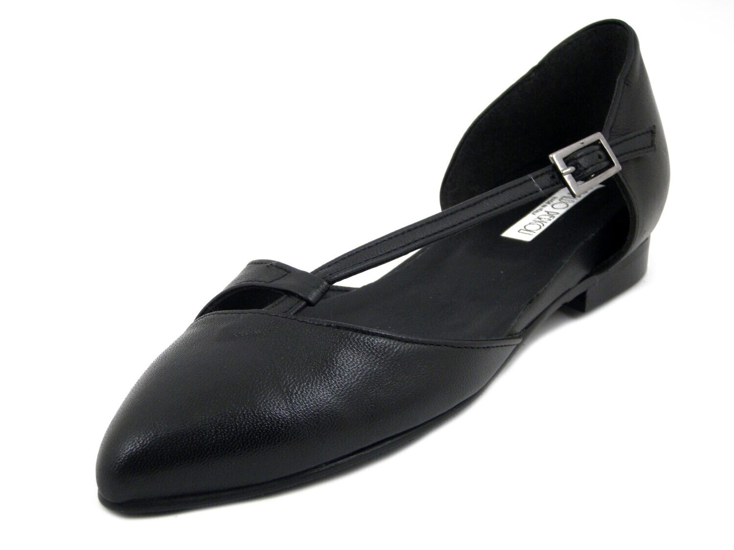 Ballerine Donna con cinturino in Pelle Nero, Tacco Basso, Osvaldo Pericoli - ATENE03 Ballerine Donna con cinturino in Pelle Nero, Tacco Basso, Osvaldo Pericoli - ATENE03