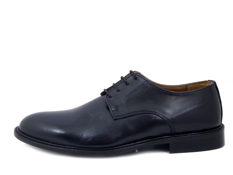 Scarpe Uomo Derby in Pelle Blu, Made in Italy - 912B