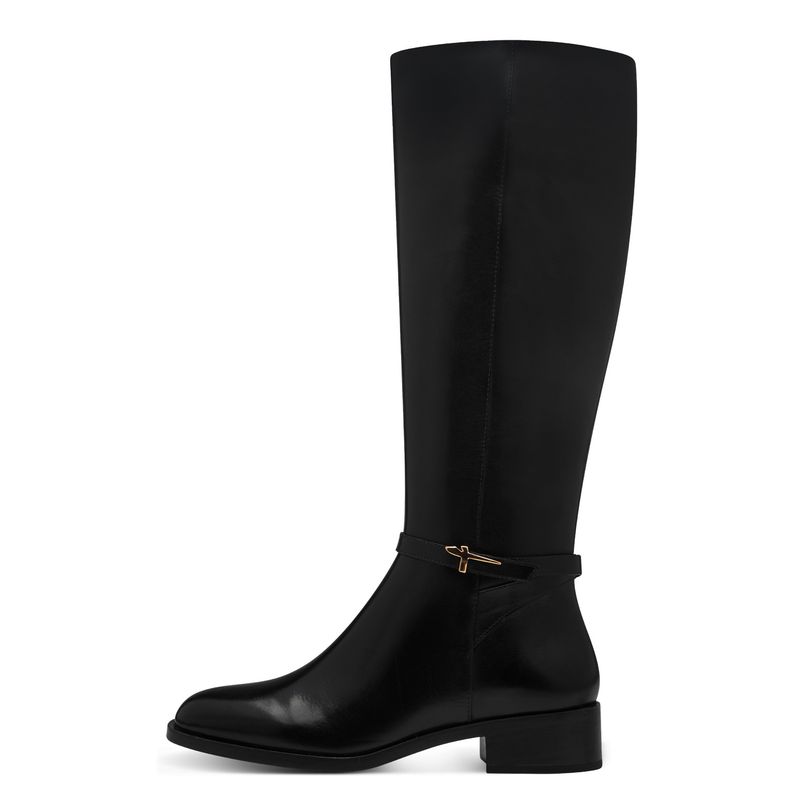Stivali Donna al ginocchio in Pelle Nero, Tacco Basso, Tamaris - 25529 Stivali Donna al ginocchio in Pelle Nero, Tacco Basso, Tamaris - 25529