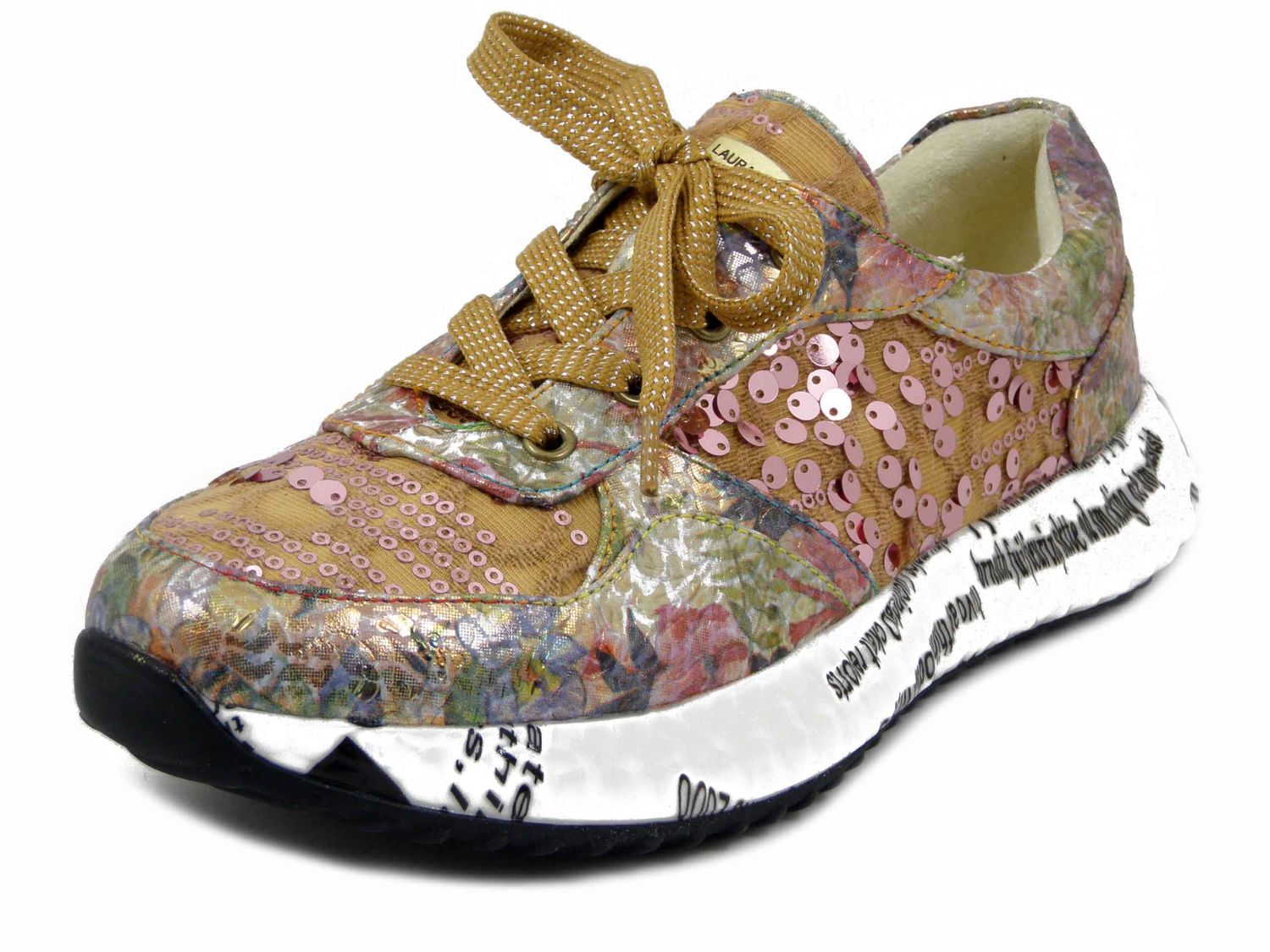 Sneakers Donna in Pelle e Tessuto Multicolore, Plantare Estraibile, LAURA VITA - BURTON05