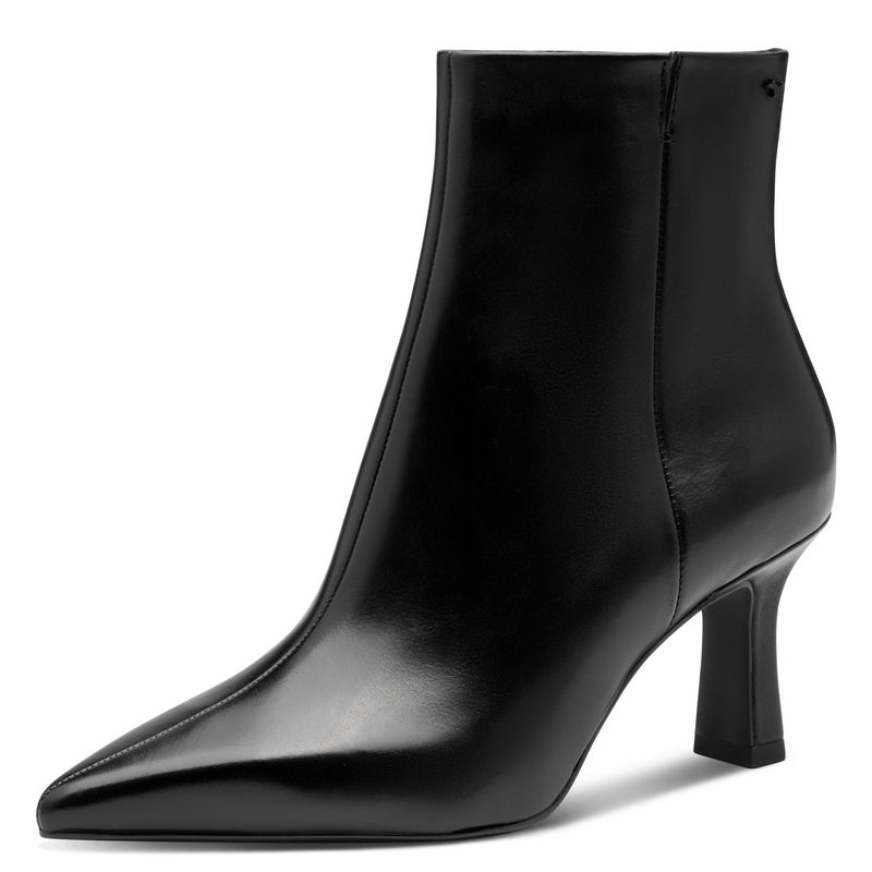 Stivaletti Donna in Pelle Nero, Tacco Medio 7 cm, Tamaris - 25358