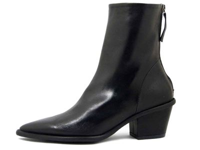 Stivaletti Texani Donna in Pelle Nappa Nero, Tacco Medio 5 cm, Osvaldo Pericoli - ALICE01