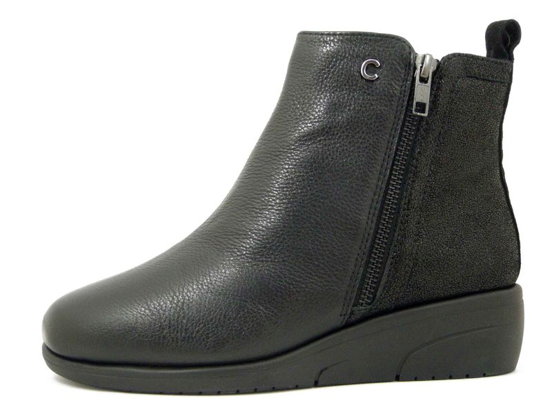 Stivaletti Donna in Pelle Nero, Pianta Larga e Plantare Estraibile, Zeppa Bassa, CINZIA SOFT - 18843 Stivaletti Donna in Pelle Nero, Pianta Larga e Plantare Estraibile, Zeppa Bassa, CINZIA SOFT - 18843