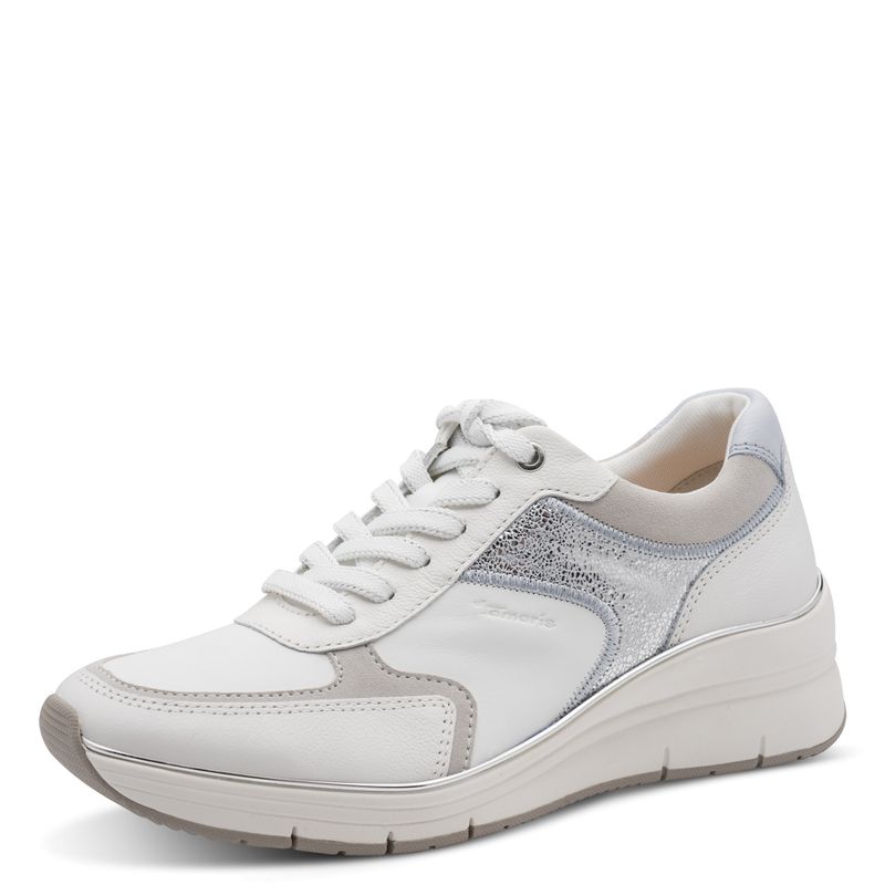 Sneakers Donna Pure Relax in Pelle Bianco, Plantare Estraibile, Tamaris - 23764 Sneakers Donna Pure Relax in Pelle Bianco, Plantare Estraibile, Tamaris - 23764