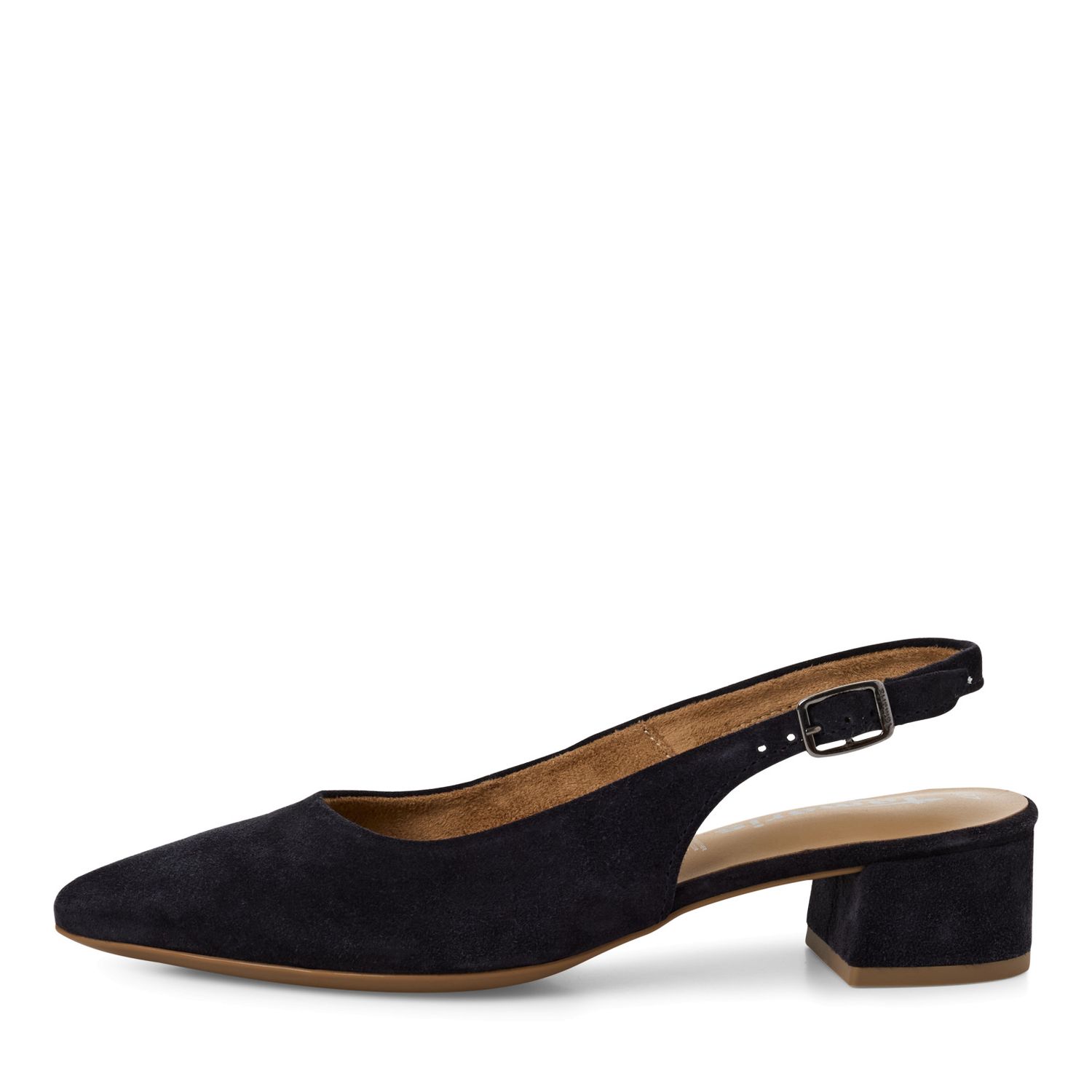 Scarpe Donna Decolletè Sling Back in Pelle Camoscio Blu, Tacco Basso, Tamaris - 29500 Scarpe Donna Decolletè Sling Back in Pelle Camoscio Blu, Tacco Basso, Tamaris - 29500