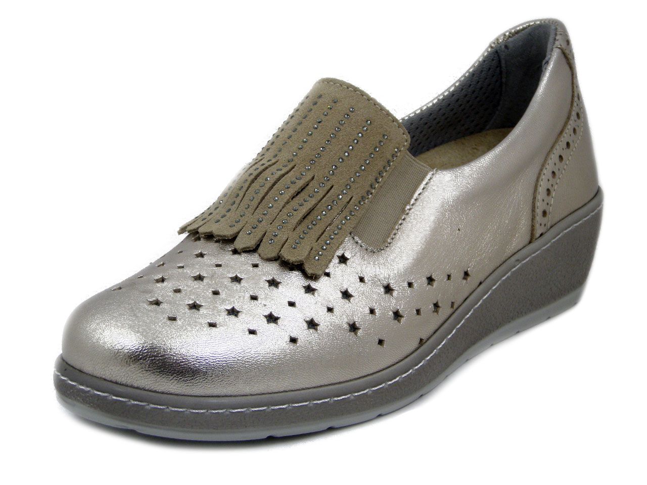 Mocassini Donna Scarpe Linea Ortopedica Sanitaria in Pelle Oro e Beige con Strass, Zeppa Bassa, Plantare Estraibile, CINZIA SOFT - 51162DF Mocassini Donna Scarpe Linea Ortopedica Sanitaria in Pelle Oro e Beige con Strass, Zeppa Bassa, Plantare Estraibile, CINZIA SOFT - 51162DF