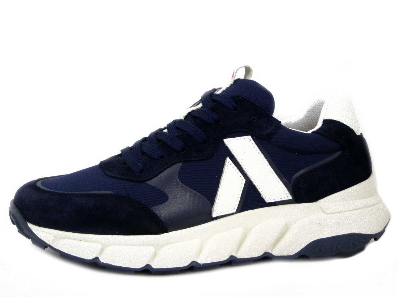 Sneakers Uomo in Pelle e Tessuto Blu, Pianta Comoda, Plantare Estraibile, CALLAGHAN - 638038