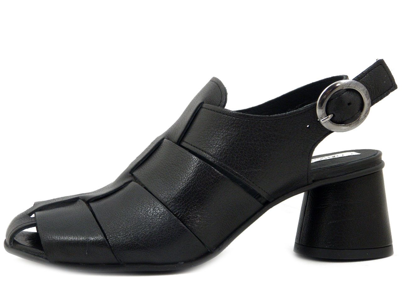 Sabot Donna in Pelle Nero, Tacco Medio 5 cm, Osvaldo Pericoli - ASSIA03