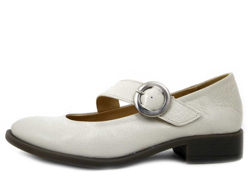 Ballerine Donna in Pelle Beige Panna, Tacco Basso, Osvaldo Pericoli - LONDRA64