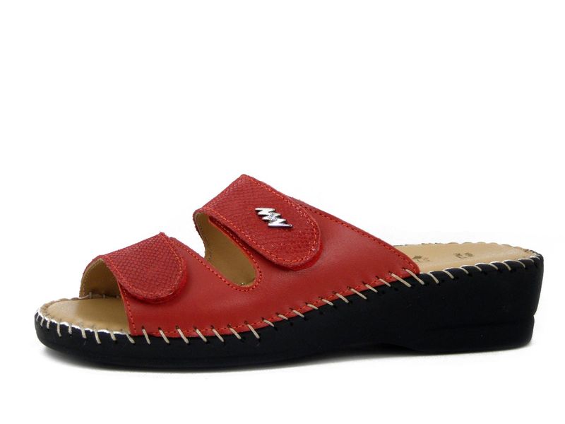 Ciabatte Donna in Pelle Rosso, Doppio Strap, STILEDIVITA - 5514 Ciabatte Donna in Pelle Rosso, Doppio Strap, STILEDIVITA - 5514