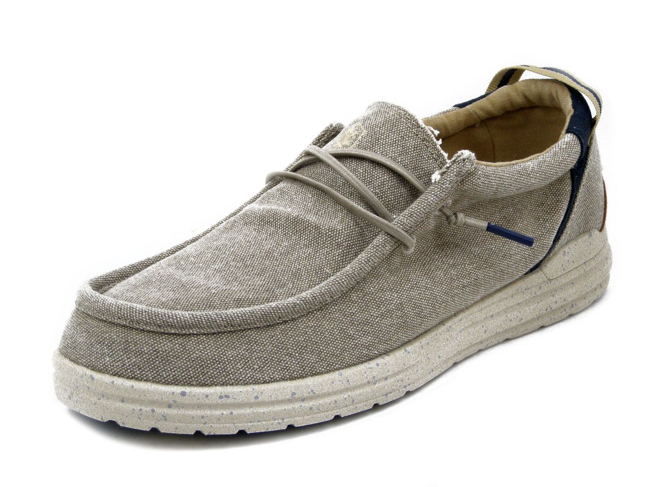 Mocassini Slipon Estivi Uomo in Tessuto Beige, Plantare Estraibile, Lumberjack - 8997