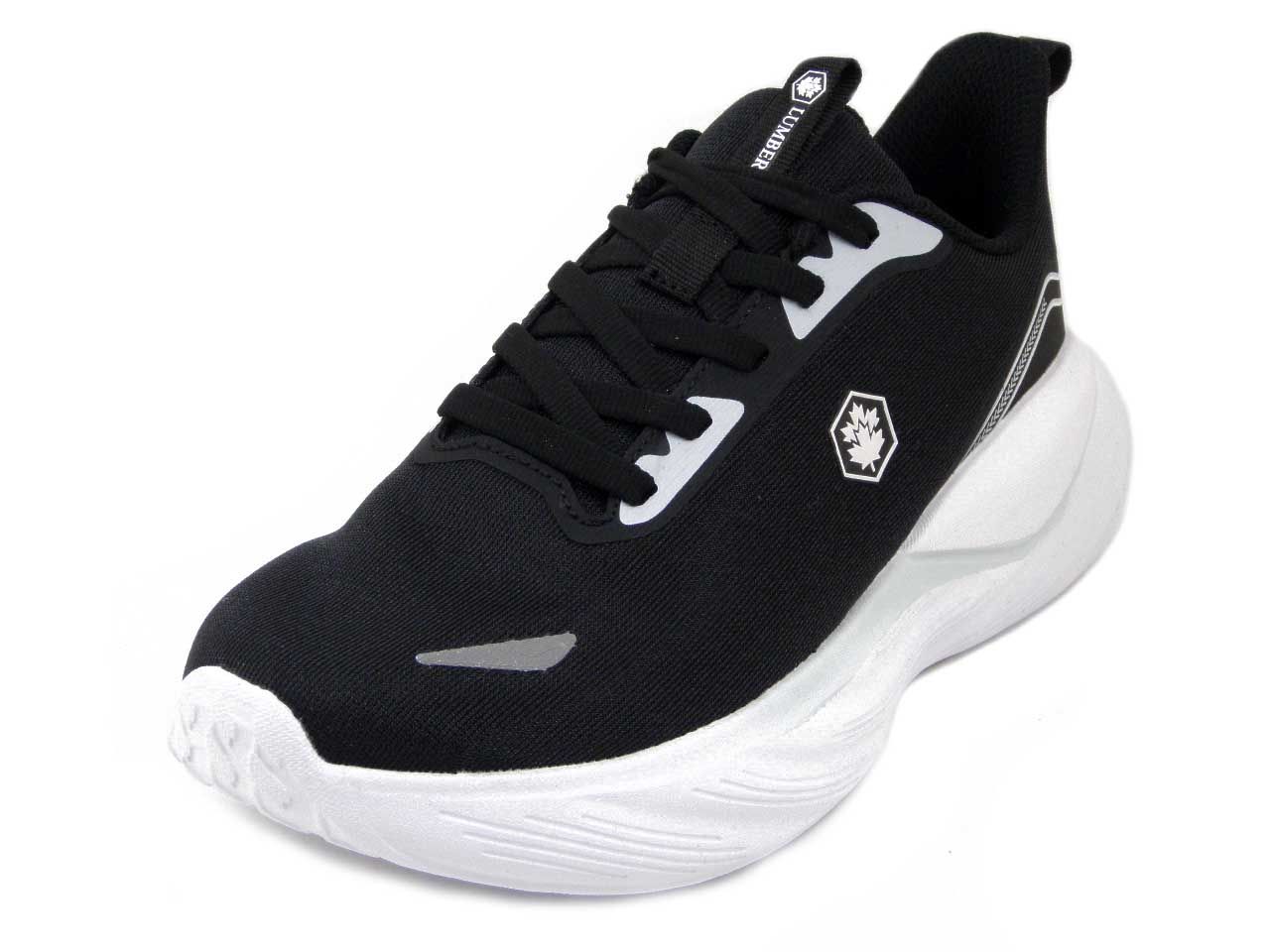 Scarpe da Ginnastica Donna in Tessuto Nero, Plantare Memory Estraibile, Lumberjack - 8186