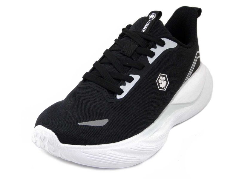 Scarpe da Ginnastica Donna in Tessuto Nero, Plantare Memory Estraibile, Lumberjack - 8186