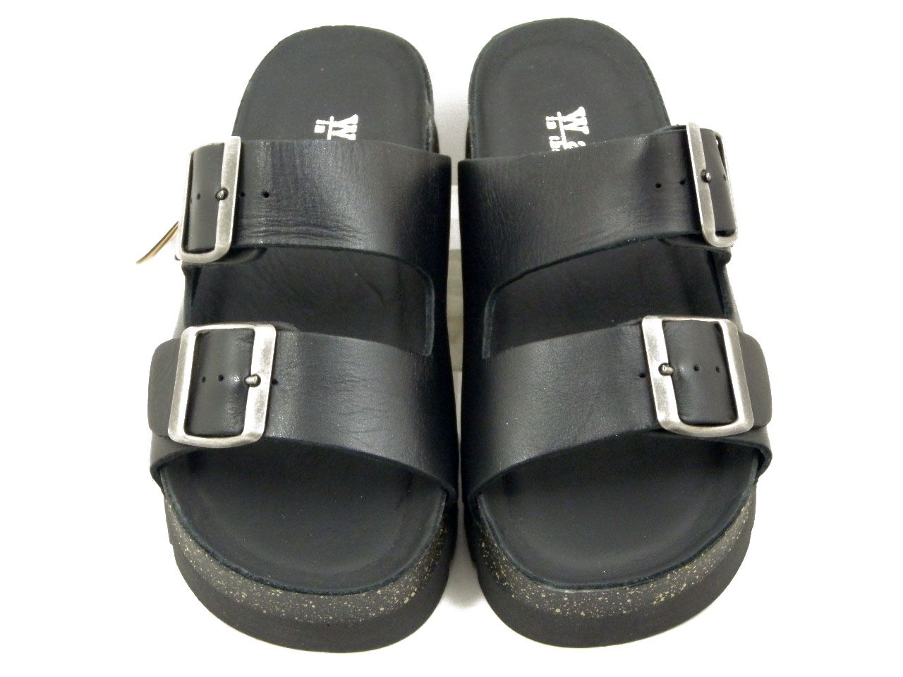 Sandali Ciabatte Platform in Pelle Nero, Walk in The City - 5081026