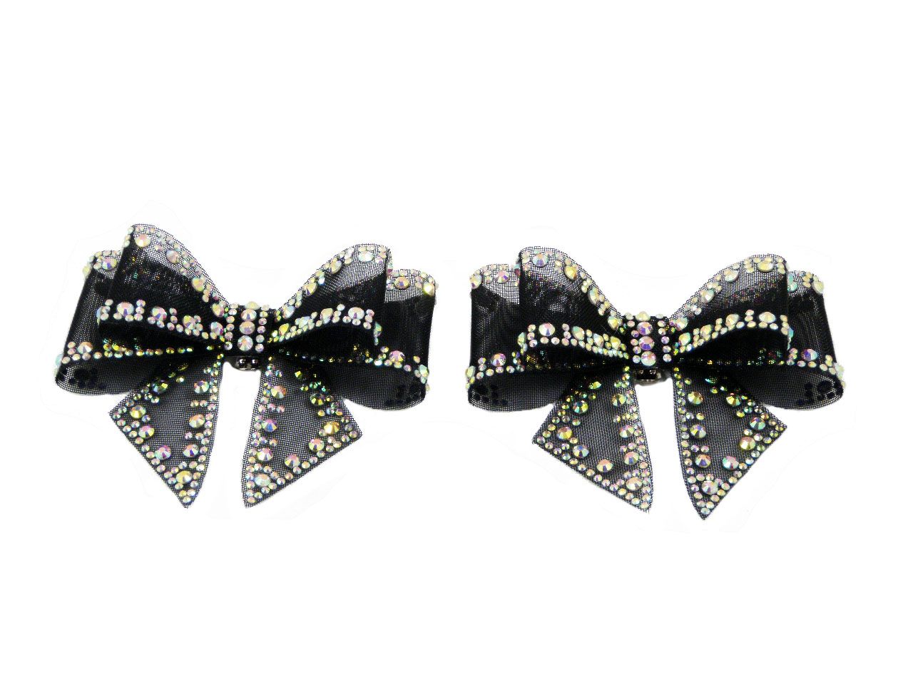 Accessorio con Clip, Fiocco Nero con Strass