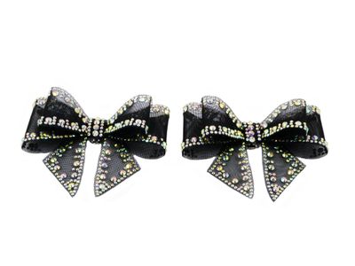 Accessorio con Clip, Fiocco Nero con Strass