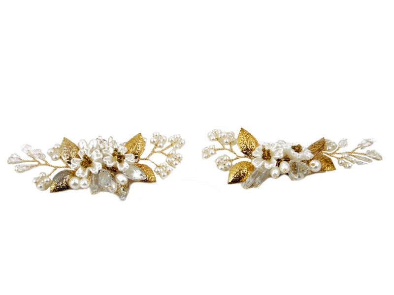 Accessorio Gioiello con Clip, Tema Floreale Accessorio Gioiello con Clip, Tema Floreale