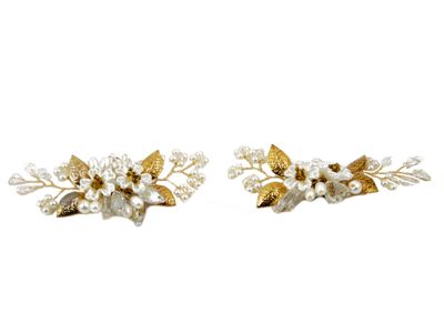 Accessorio Gioiello con Clip, Tema Floreale Accessorio Gioiello con Clip, Tema Floreale