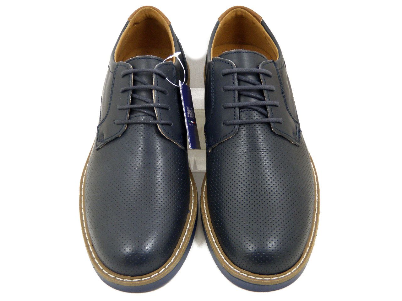 Scarpe Uomo Derby in Pelle Blu, IMAC - 100460